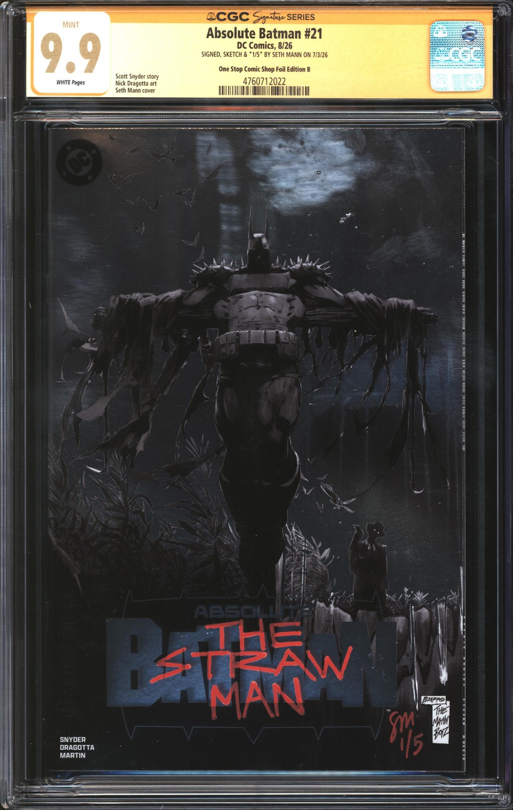Absolute Batman (2024) #21 One Stop Comic Shop Foil Edition B CGC Signature Seri Absolute Batman (2024) #21 One Stop Comic Shop Foil Edition B CGC Signature Seri