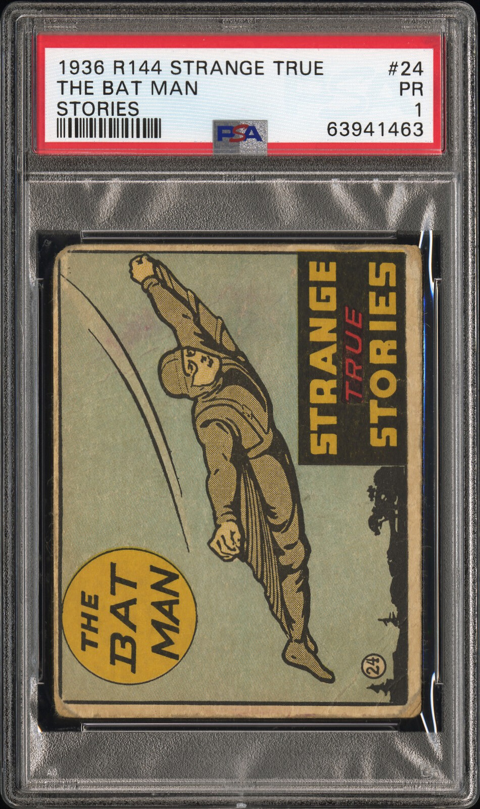 1936 R144 Strange True Stories #24 The Bat Man PSA 1