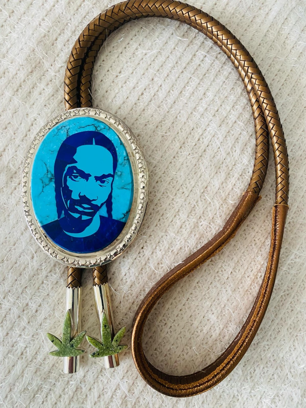 Native American Navajo Calvin Desson Signed Snoop Dogg Bolo Tie & Smokin Tips