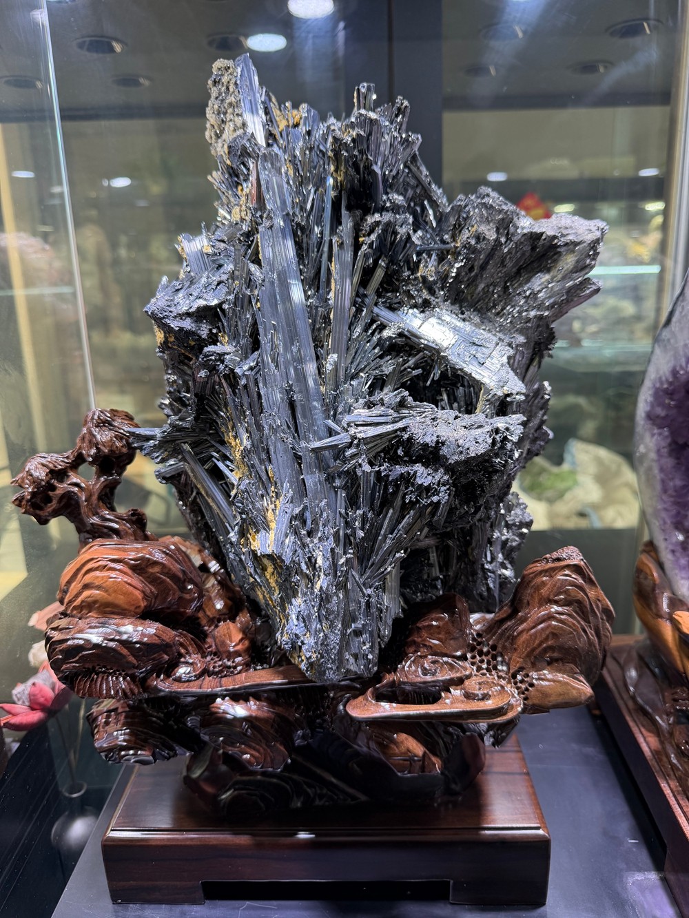 99LB Large Rare Natural Stibnite Specimens Quartz Crystal Mineral + Stand 99LB Large Rare Natural Stibnite Specimens Quartz Crystal Mineral + Stand