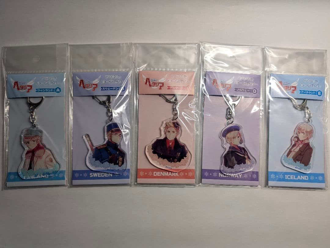 Hetalia Nordic Acrylic Keychain Set Unused Japan Anime Series Collection Hetalia Nordic Acrylic Keychain Set Unused Japan Anime Series Collection