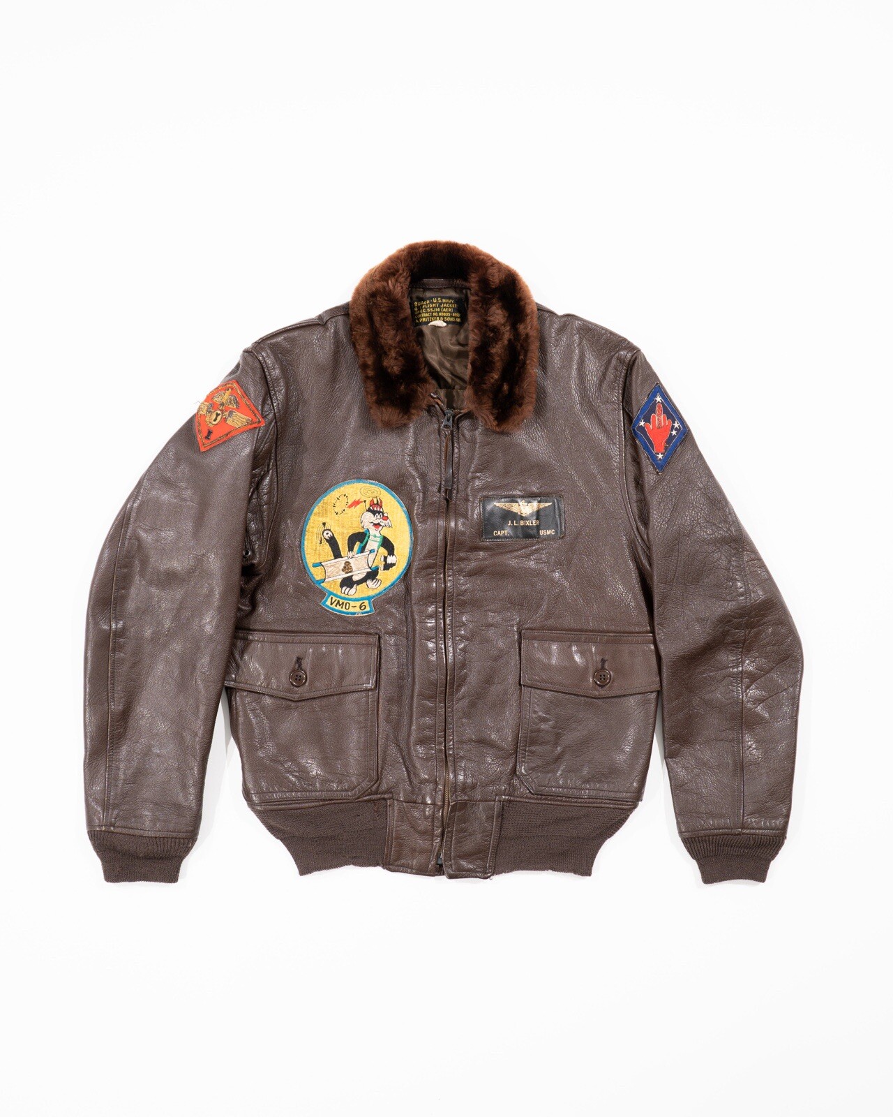 KOREAN WAR USMC 55J14 G-1 FLIGHT JACKET A. PRITZKER & SONS VMO-6