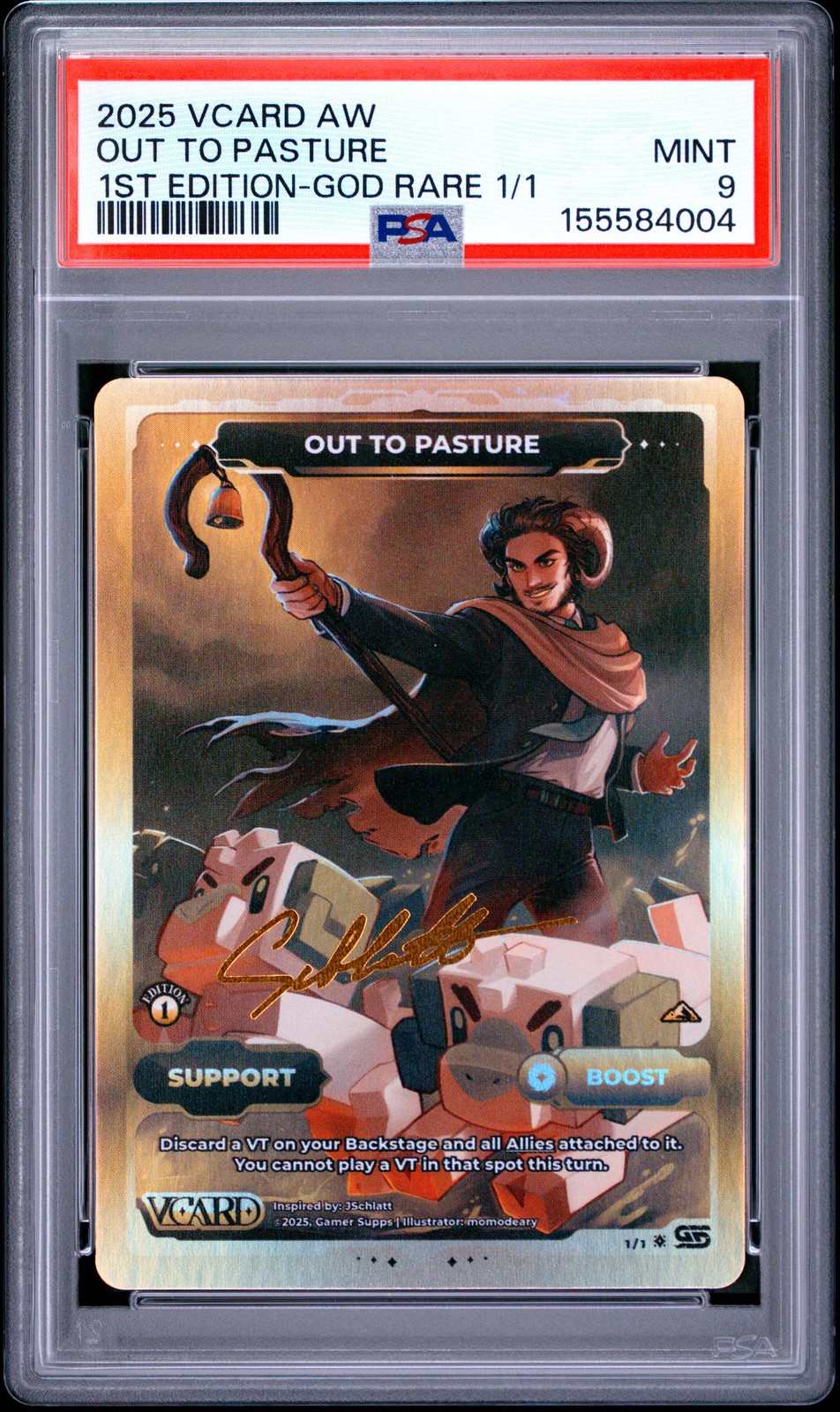 2025 VCARD AWAKENED WORLDS 1ST EDITION-GOD RARE 1/1 OUT TO PASTURE 1/1 PSA 9 2025 VCARD AWAKENED WORLDS 1ST EDITION-GOD RARE 1/1 OUT TO PASTURE 1/1 PSA 9