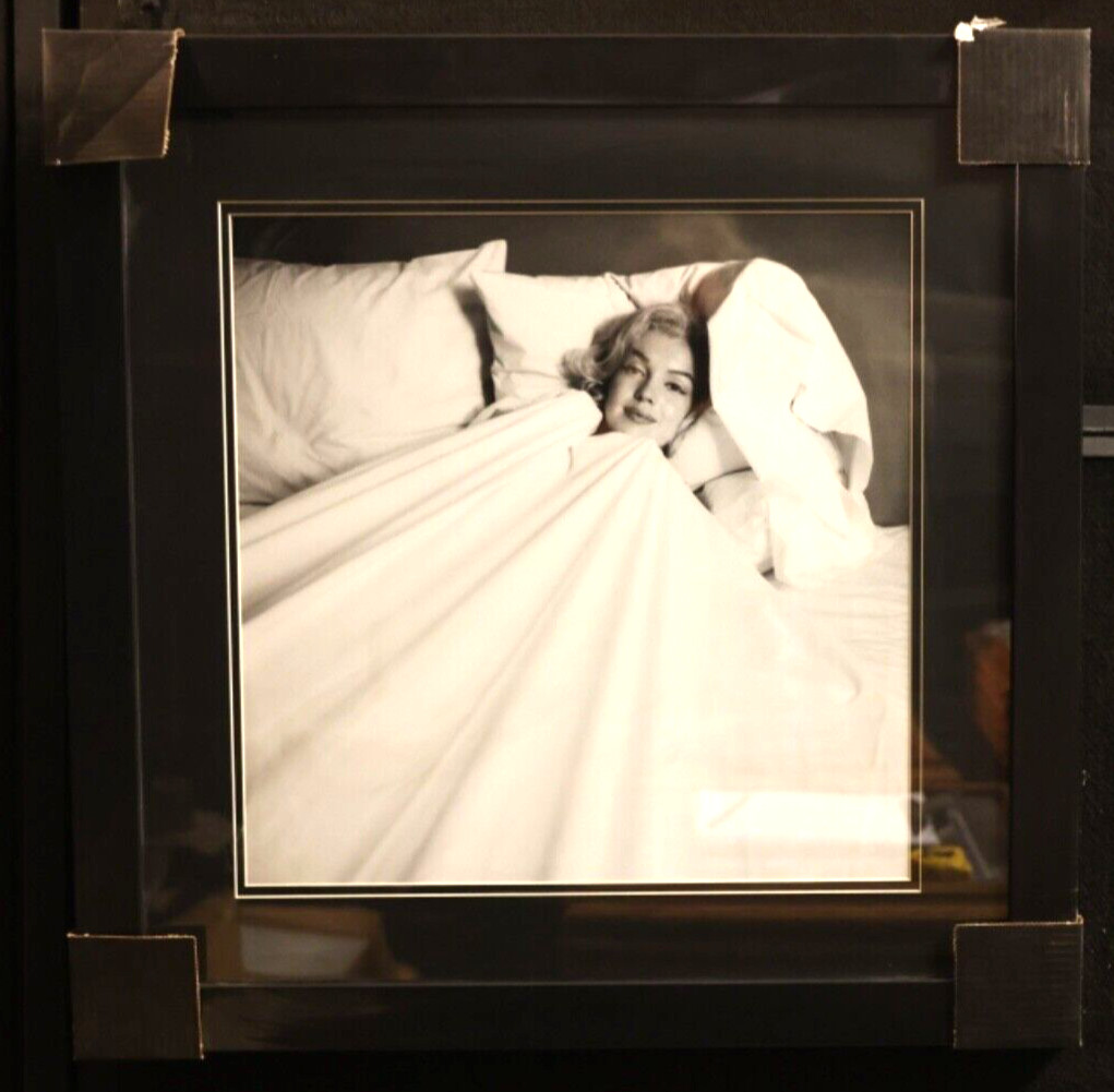 Marilyn Monroe in bed under covers Black Frame dbl. Black Mat 29 1/2 x 29 1/2 Marilyn Monroe in bed under covers Black Frame dbl. Black Mat 29 1/2 x 29 1/2