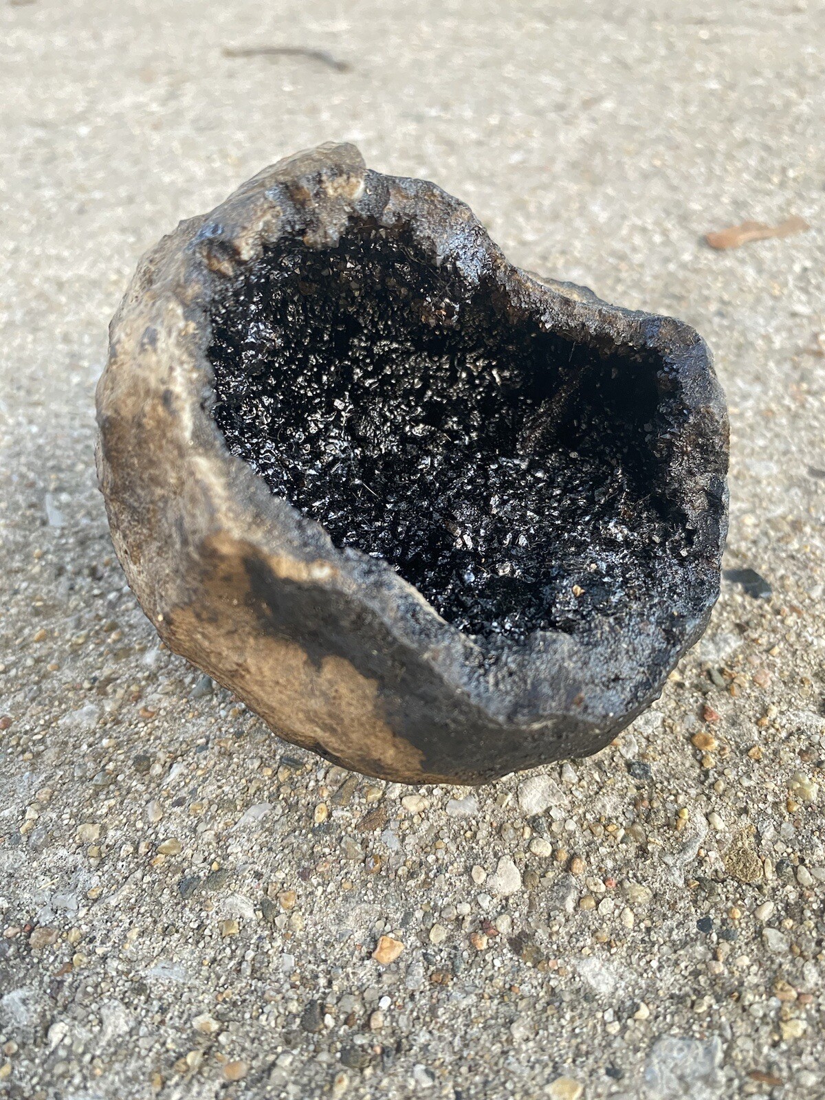Priceless Rare Large Natural Oil Inclusion Geode Keokuk - Iowa Mineral Specimen