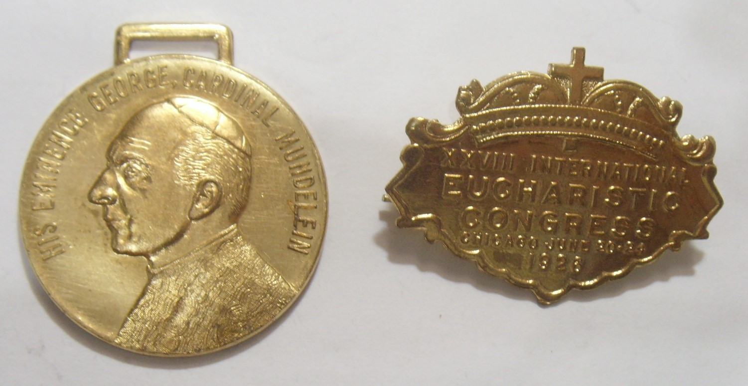 1926 Antiqu catholic Archbishop Chicago cardinal George Mundelein pendant EL1170 1926 Antiqu catholic Archbishop Chicago cardinal George Mundelein pendant EL1170