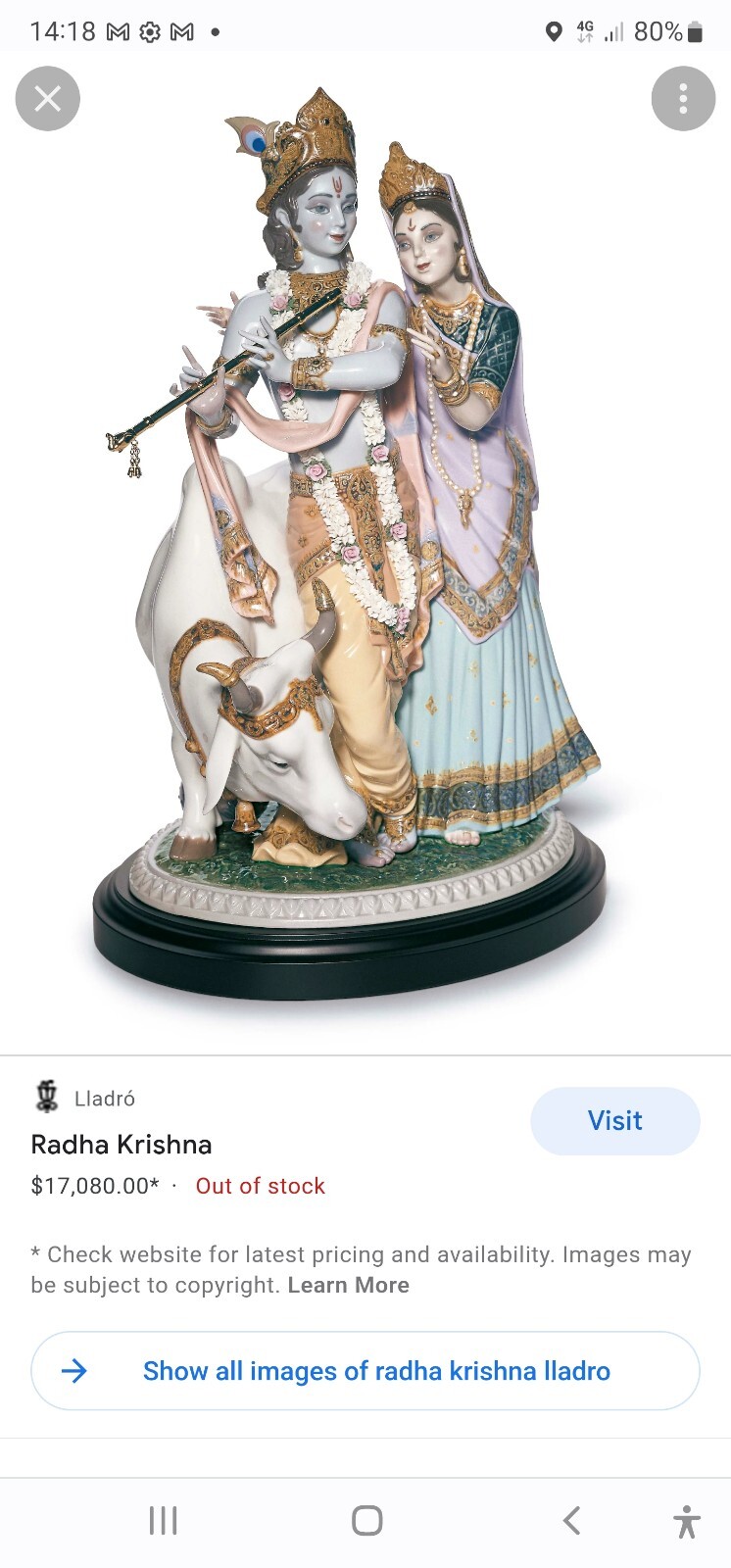Lladro - Radha Krishna - 01001910 - NIB - 1001910 - Appraised by Lladro at $17K