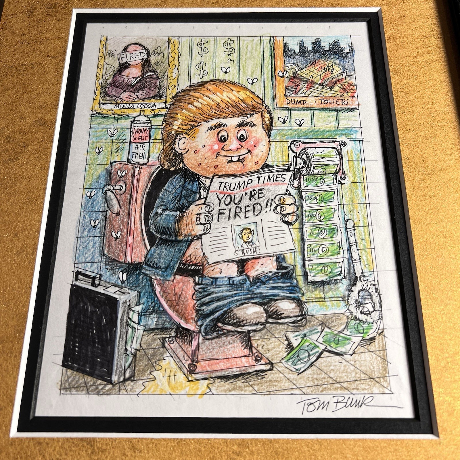 2004 Garbage Pail Kids Ans3 Donald Dump Trump Original Concept Artwork Tom Bunk