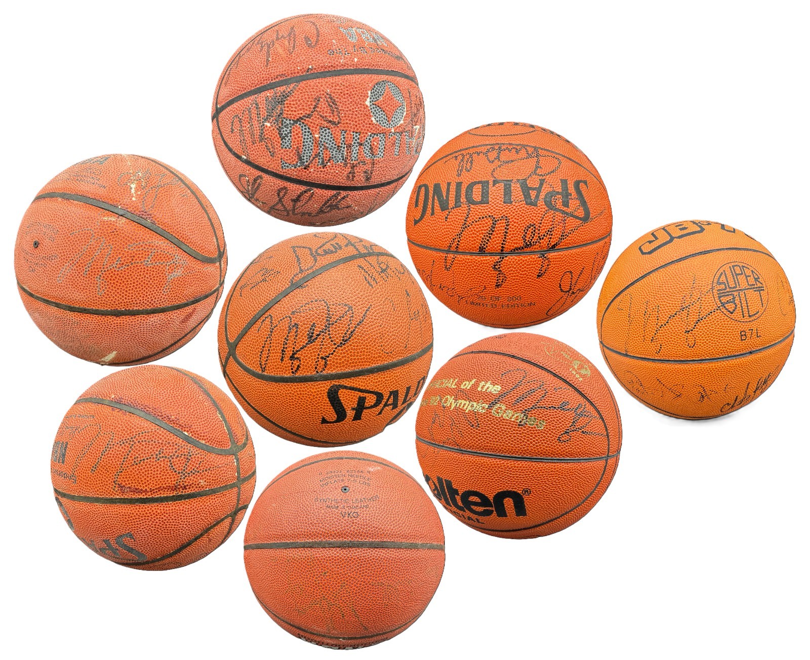 Hoard of ( 8 ) 1992 Dream Signed Basketball w/ Michael Jordan AUTO JSA + PSA LOA