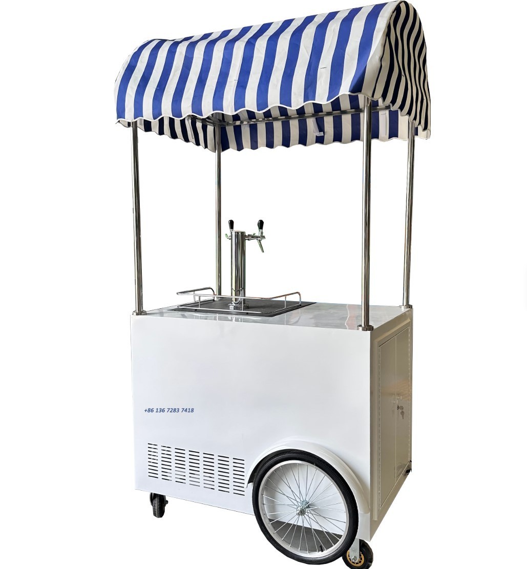 Refrigerated Cold Drink Beer Soda Pop Coffee Tea Double Tap Push Cart Refrigerated Cold Drink Beer Soda Pop Coffee Tea Double Tap Push Cart