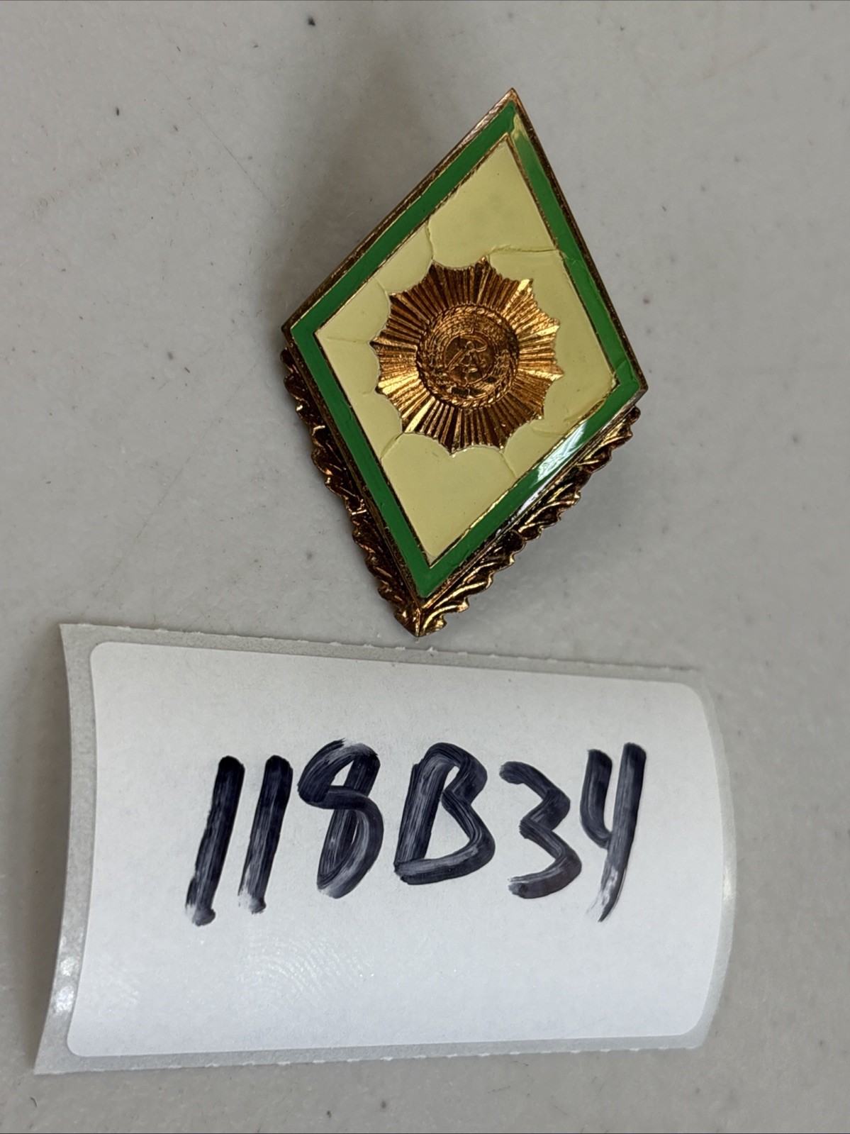 East German Officer Military Academy MDI Badge Pinback NVA Medal Vintage 118B34 East German Officer Military Academy MDI Badge Pinback NVA Medal Vintage 118B34