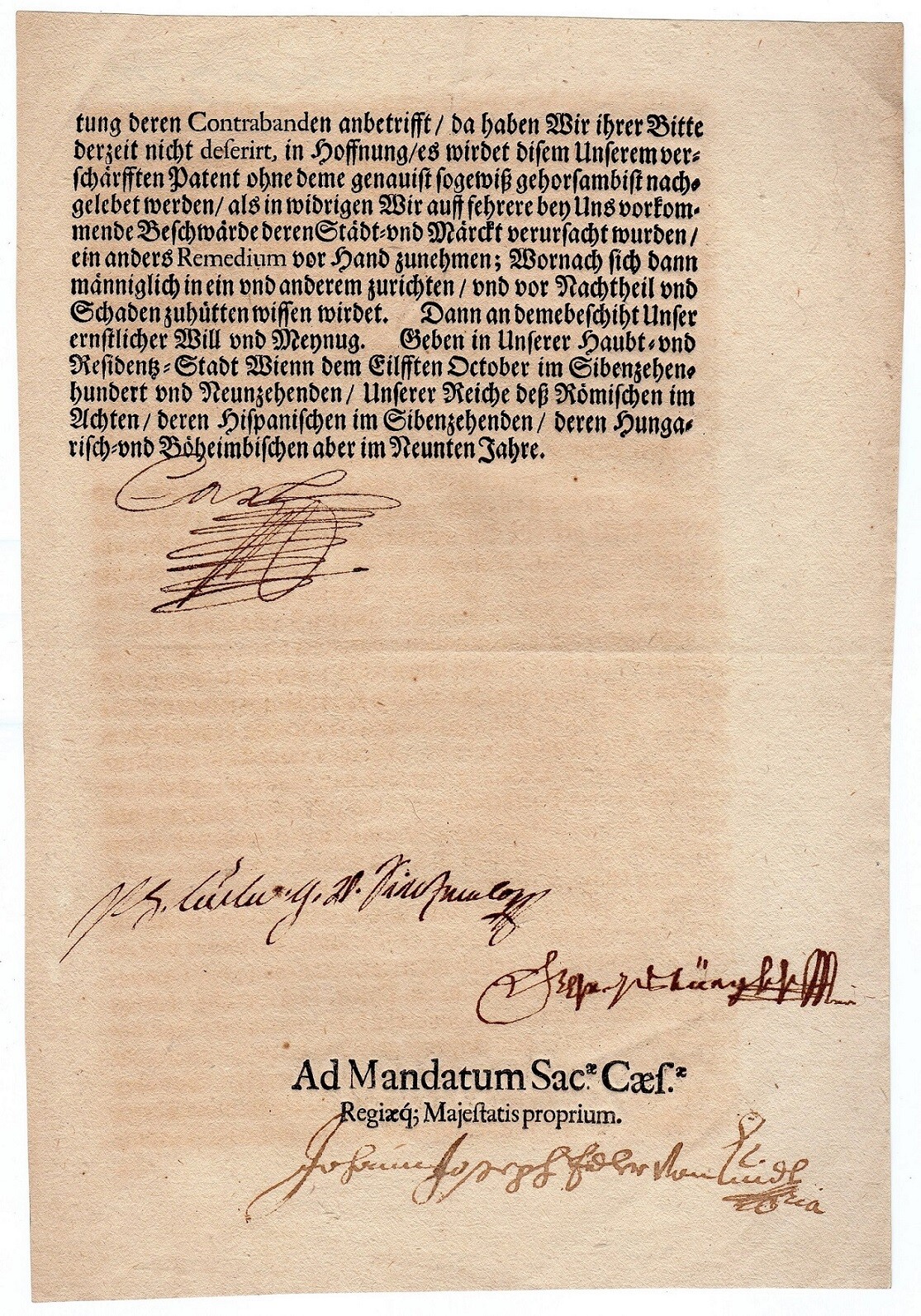 Charles VI. (1685-1740/ Holy Roman Emperor) - Document signed Charles VI. (1685-1740/ Holy Roman Emperor) - Document signed