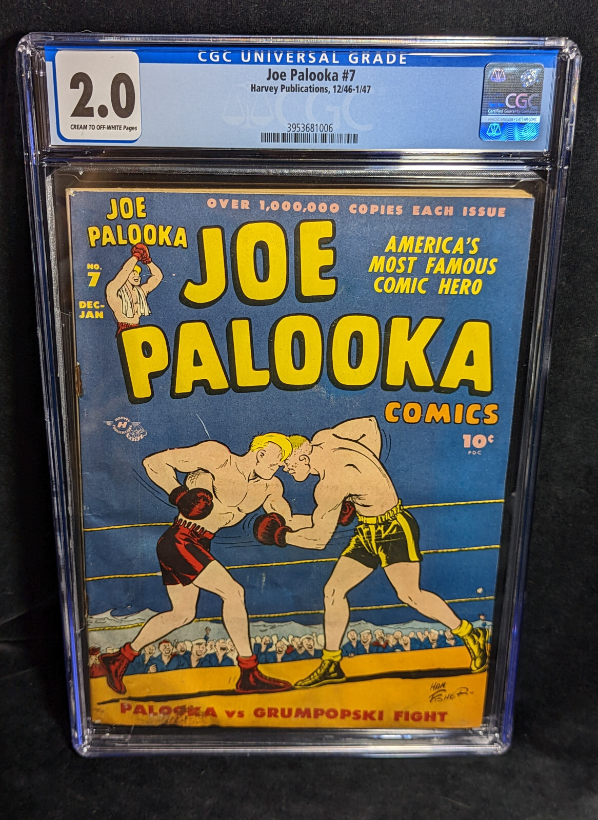 Joe Palooka # 7 (1946 / 1947) CGC 2.0 Harvey Golden Age 1st The Flyin' Fool