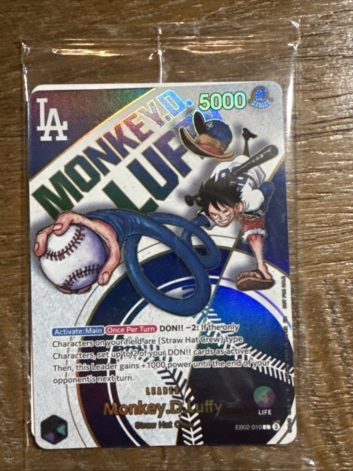 Monkey D. Luffy One Piece Dodgers Collab Promo Card SEALED RARE (Made In Japan) Monkey D. Luffy One Piece Dodgers Collab Promo Card SEALED RARE (Made In Japan)