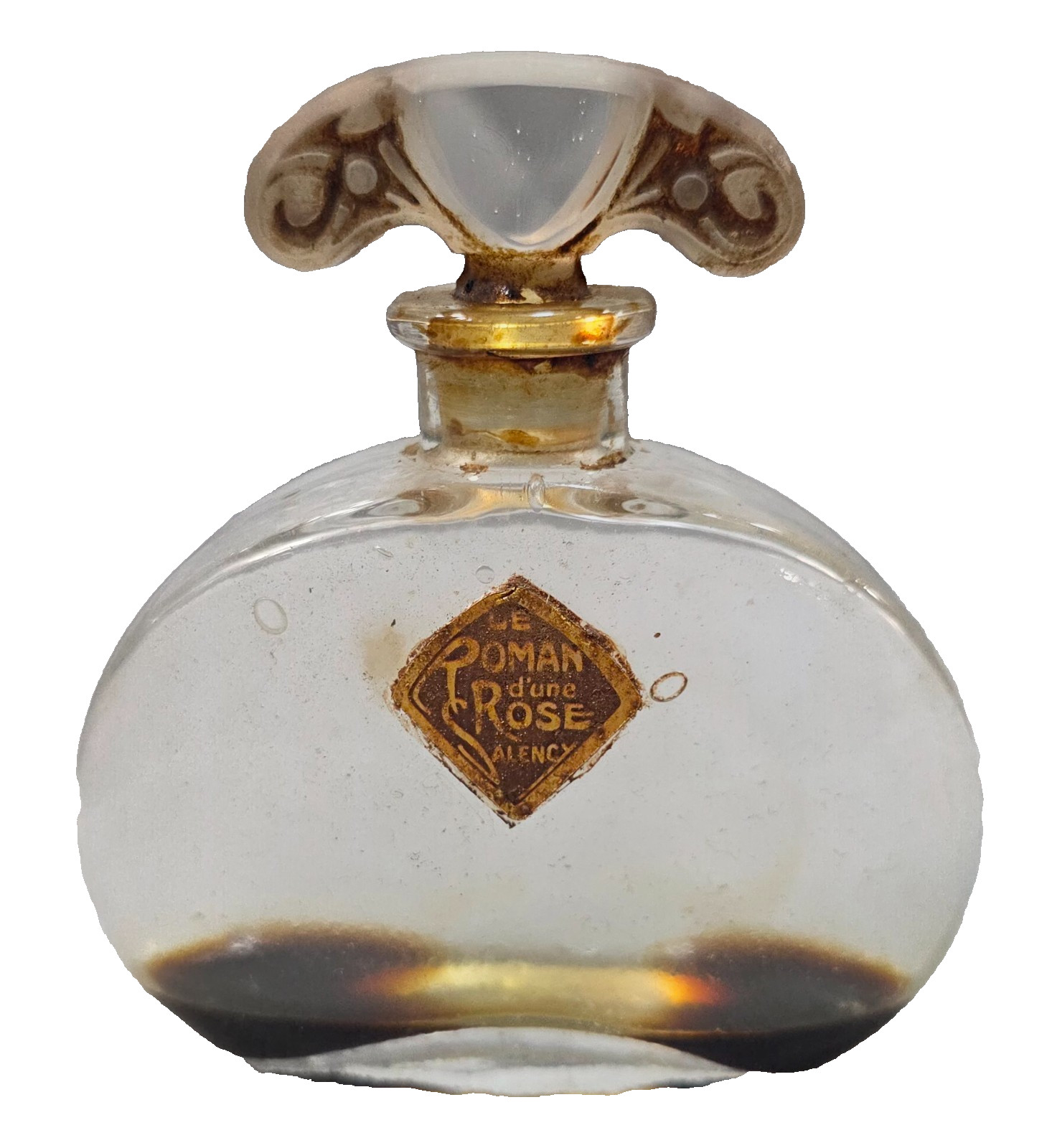 C1910 RARE VINTAGE LE ROMAN DUNE ROSE SALENCY PERFUME BOTTLE ANTIQUE  J VIARD