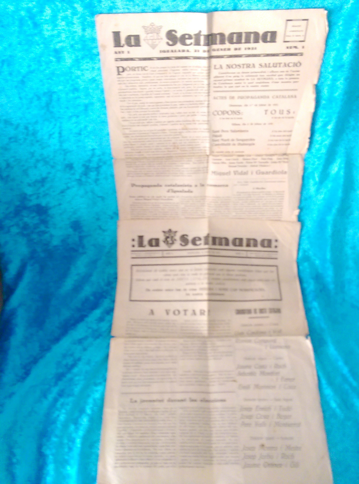 The Week, Igualada, First Issue Of This Publication And Number 11, 1931