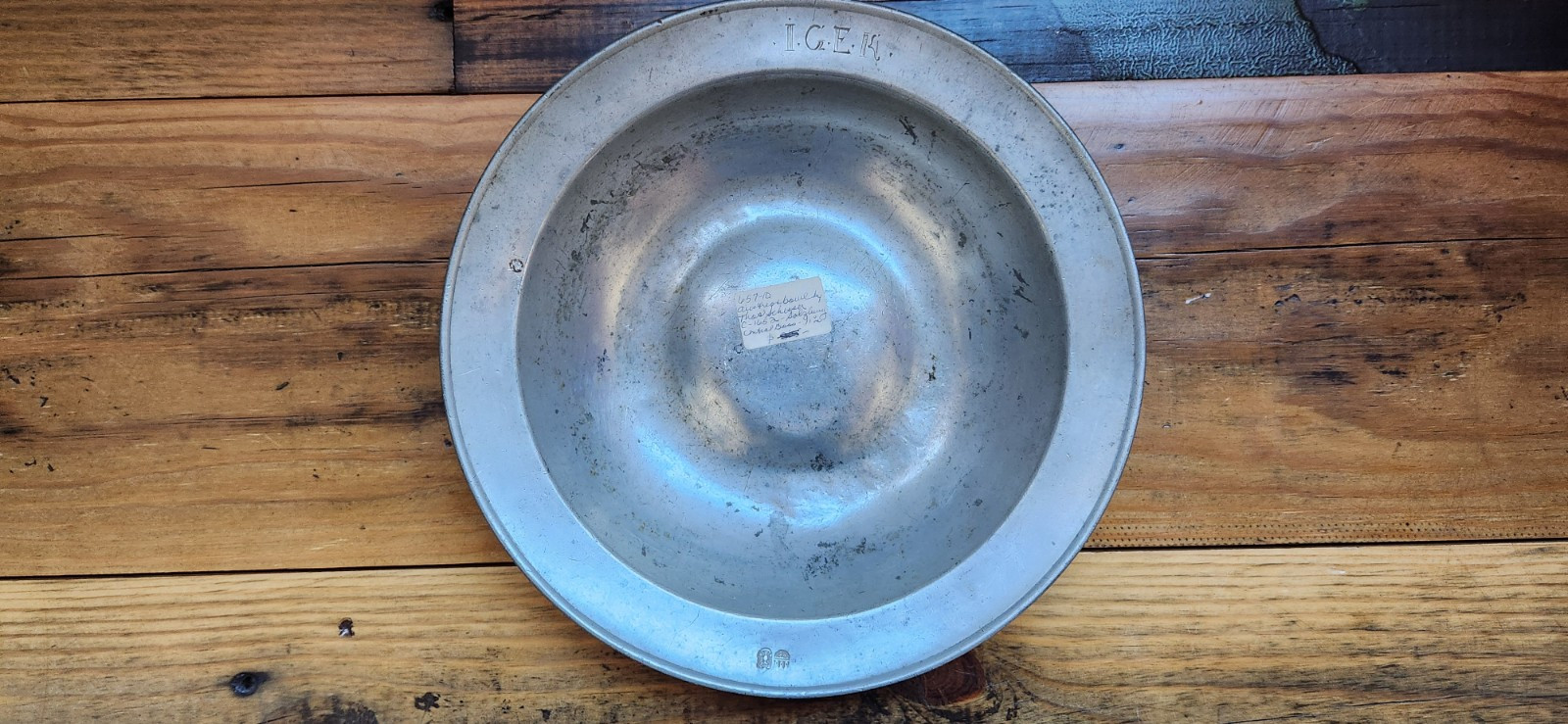 Rare Victorian Pewter Charger – Antique 11 Rare Victorian Pewter Charger – Antique 11