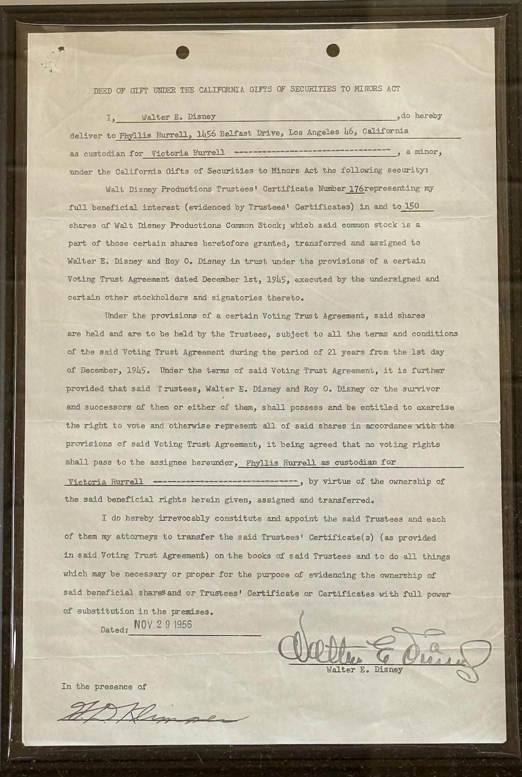 Walt & Lillian Disney 3 Signed Contracts Rare Mickey Mouse Creator Autograph JSA