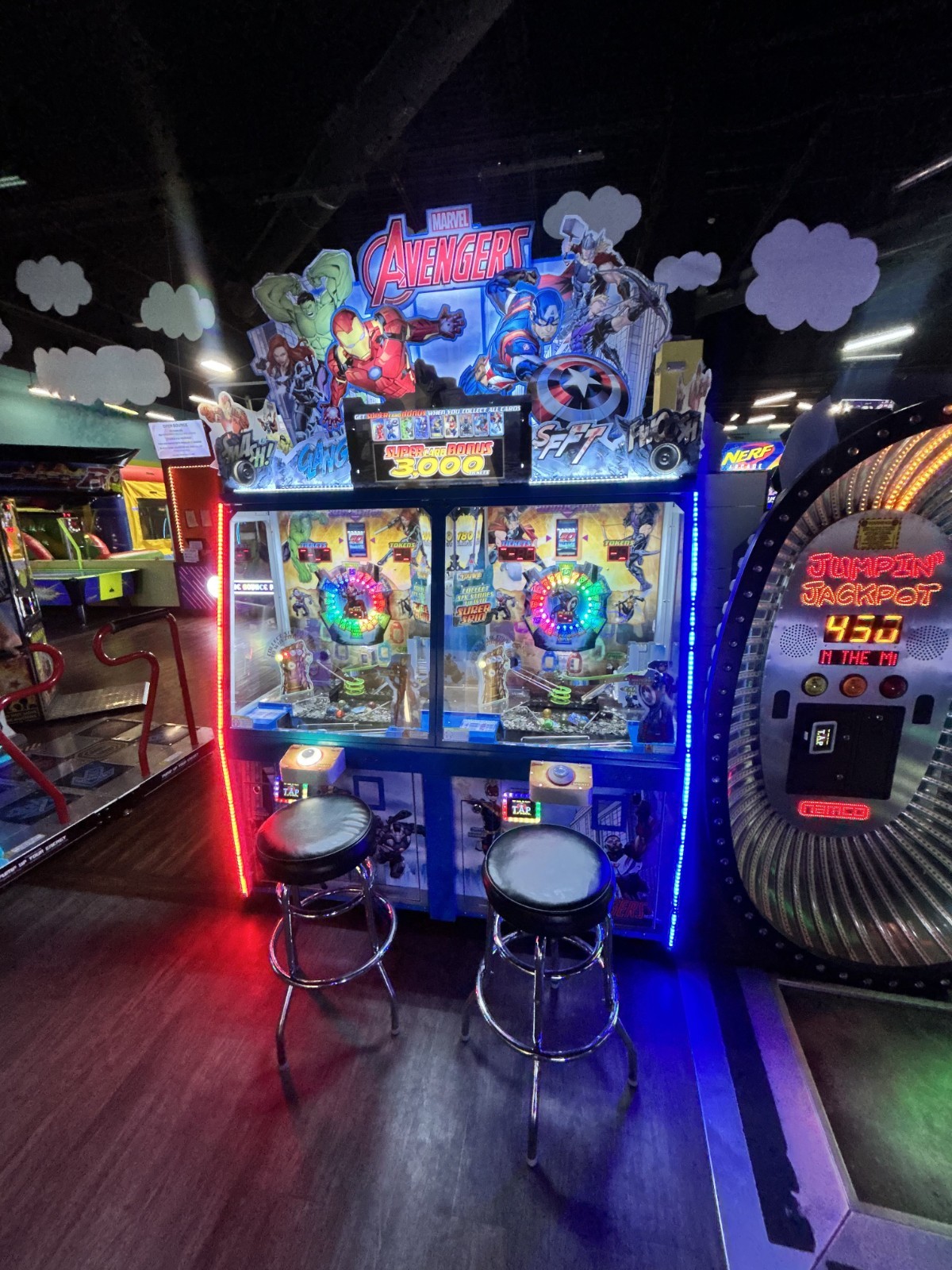 Marvel Avengers 2-Player Coin Pusher w/Ticket Redemption Marvel Avengers 2-Player Coin Pusher w/Ticket Redemption