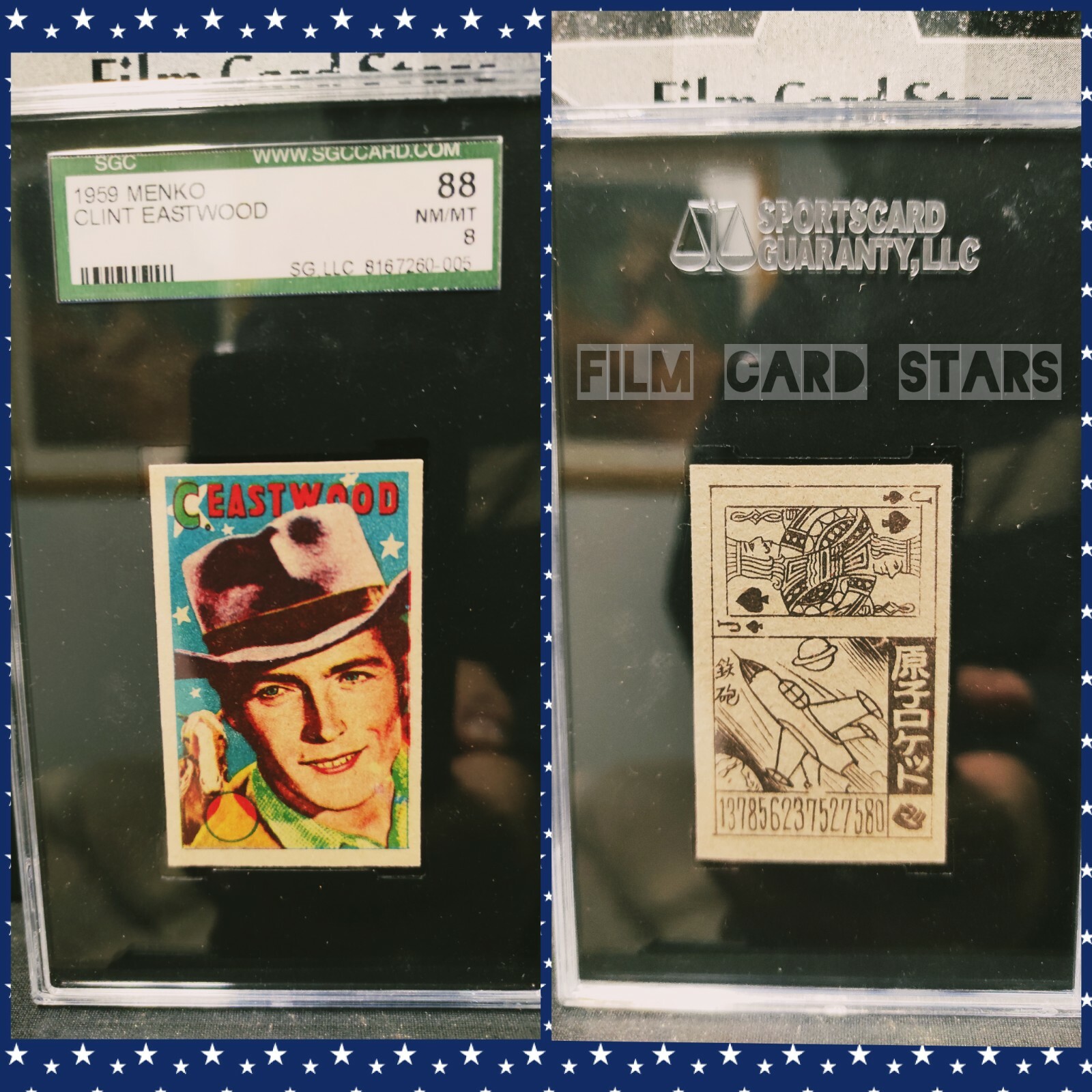 ⭐ 1959 Menko Movie Cowboy Westerns Clint Eastwood SGC 8