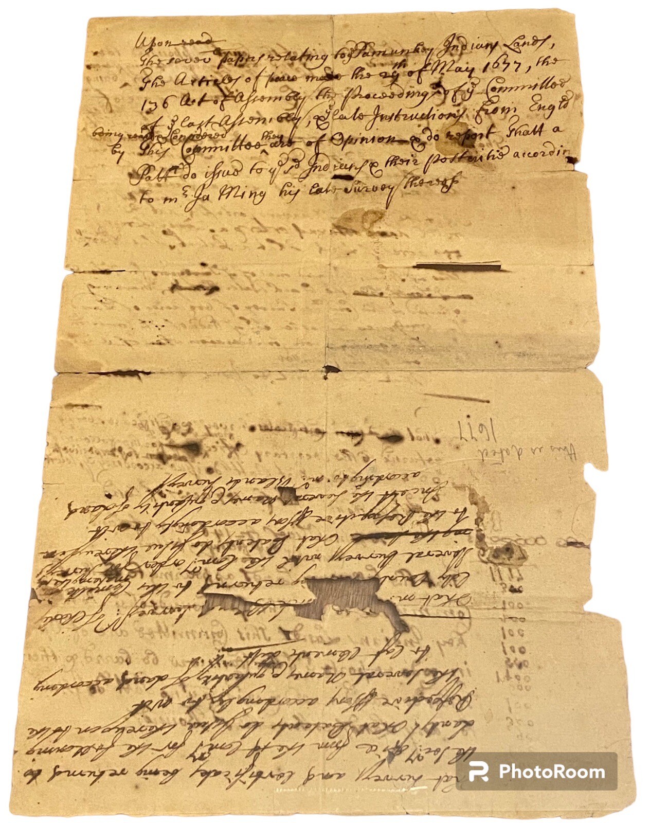 1677 Article Of Peace  most serene and Prince Charles II & Pamunkey Tribe