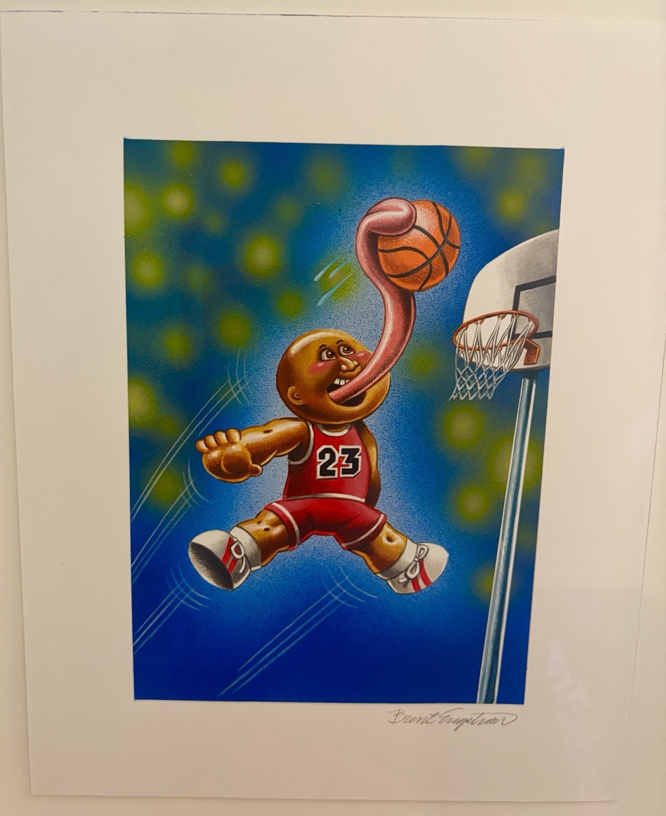 1/1 GPK Mad Michael Jordan FINAL CARD ART Painting Garbage Pail Kids #7a 7b HTF 1/1 GPK Mad Michael Jordan FINAL CARD ART Painting Garbage Pail Kids #7a 7b HTF