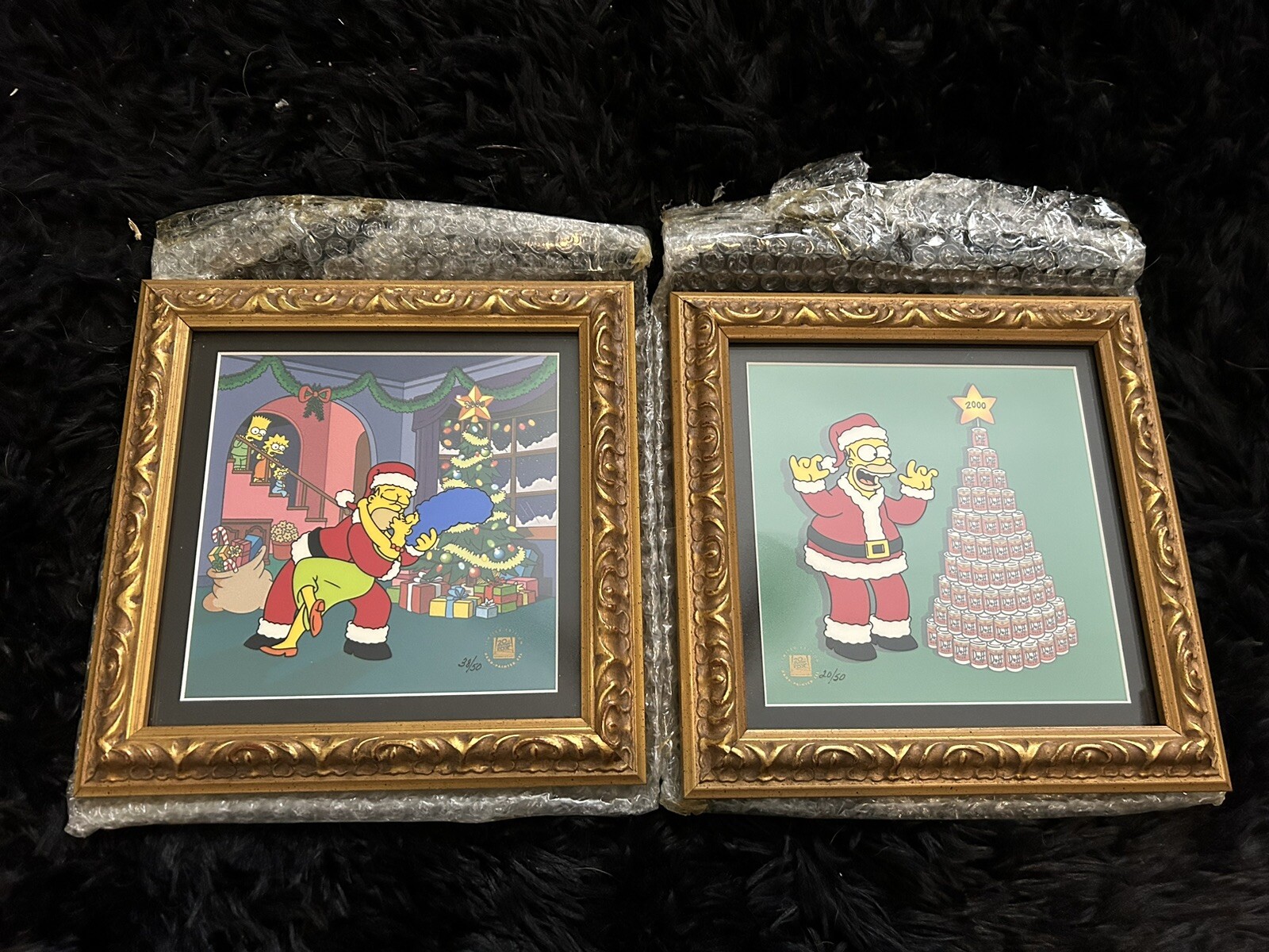 Super Rare Simpsons Christmas Hand Painted Fox Employee Cels Limited To 50 Each