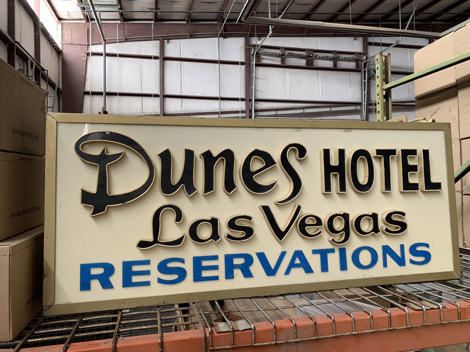 Vintage Dunes Hotel Las Vegas Backlit Reservations Sign