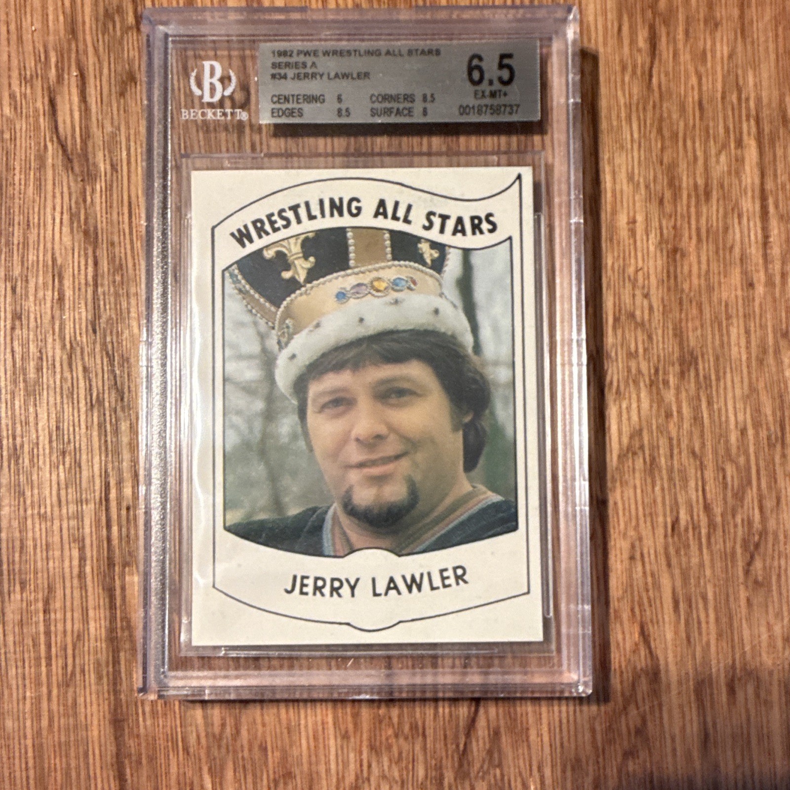 PWE 1982 Wrestling All Stars Jerry Lawler #34 Graded BGS 6.5 Card PWE 1982 Wrestling All Stars Jerry Lawler #34 Graded BGS 6.5 Card