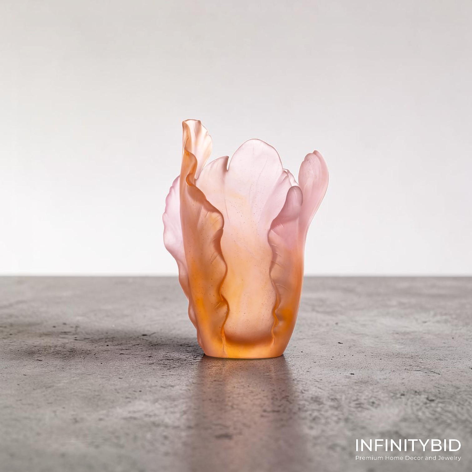 Daum Tulipe Vase Petit Modèle Ambre Rose 125ex SKU 05213-13 | Pâte de Verre Daum Tulipe Vase Petit Modèle Ambre Rose 125ex SKU 05213-13 | Pâte de Verre