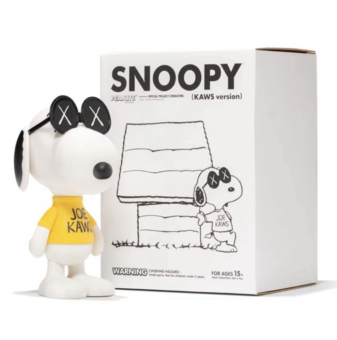 Original Fake x Kaws × Peanuts Joe Snoopy Vinyl Figure New NIB