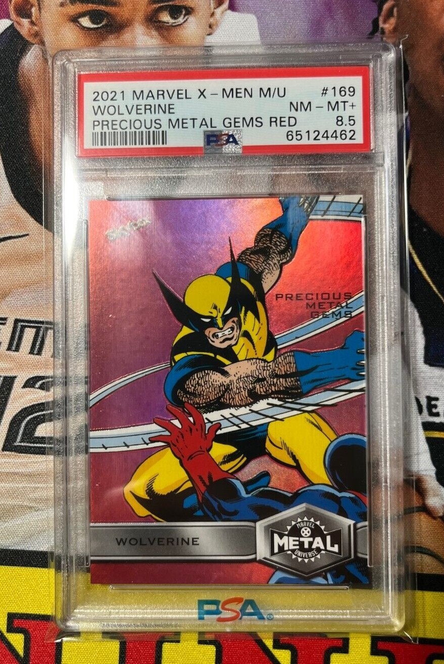 2021 UD Marvel X-Men Metal Universe Wolverine Precious Gems Red PMG /100 PSA 8.5 2021 UD Marvel X-Men Metal Universe Wolverine Precious Gems Red PMG /100 PSA 8.5
