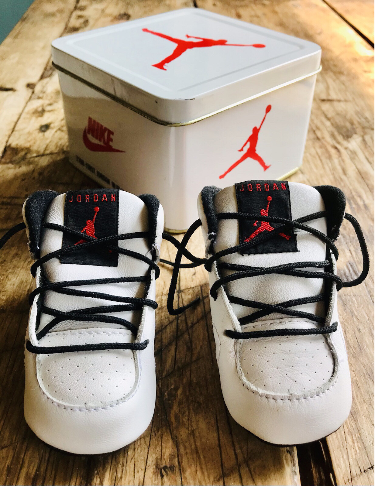 Nike First Jordan Sneakers Baby 1990 Rare Original Size 2 Collectible New Excellent Nike First Jordan Sneakers Baby 1990 Rare Original Size 2 Collectible New Excellent