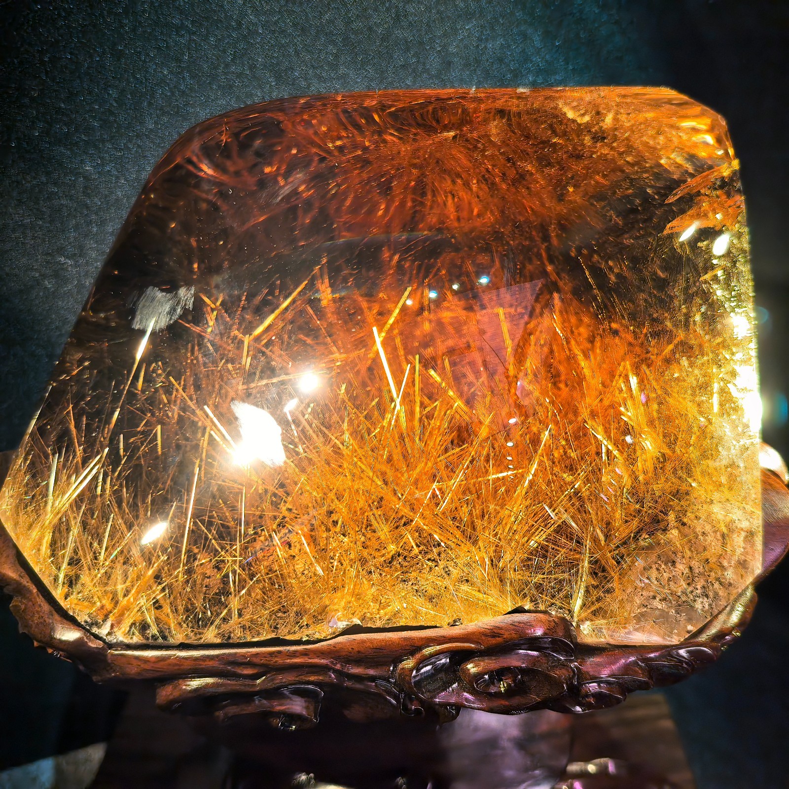 46LB Rare TOP Natural Rutilated quartz crystal mineral Specimen Healing decor