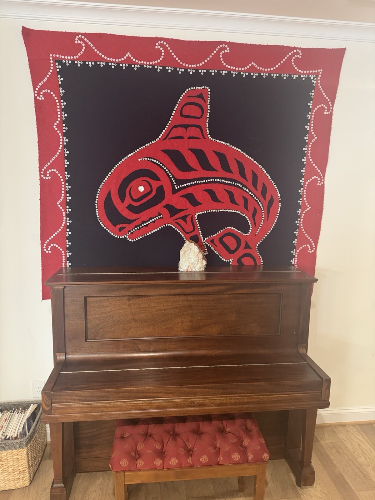 Pacific NW Indian Haida Tlingit Tsimshian Killer Whale Orca Button Blanket Robe Pacific NW Indian Haida Tlingit Tsimshian Killer Whale Orca Button Blanket Robe