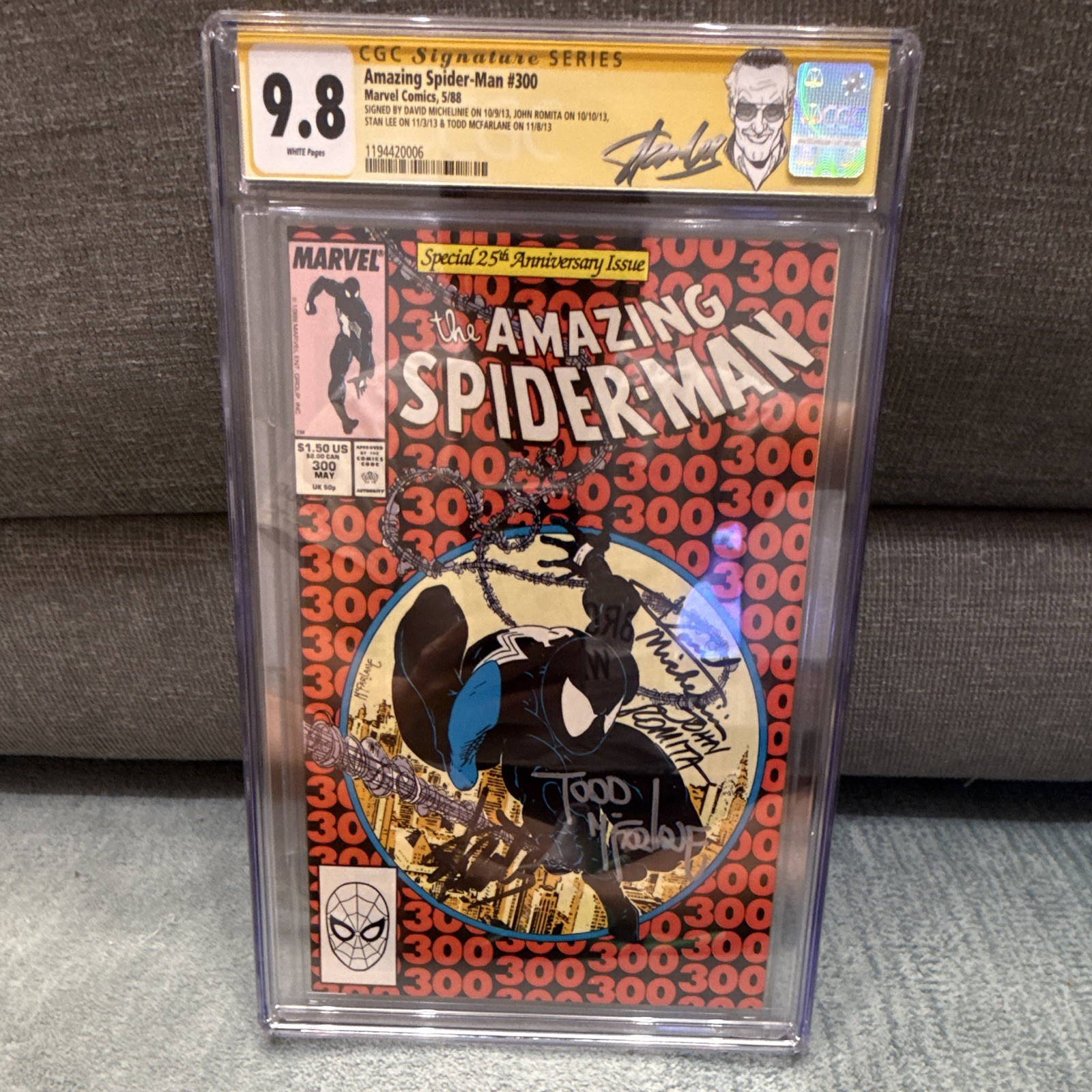 Marvel Amazing Spider-Man #300 CGC 9.8 1988 Signed Stanlee McFarlane Romita Mich Marvel Amazing Spider-Man #300 CGC 9.8 1988 Signed Stanlee McFarlane Romita Mich