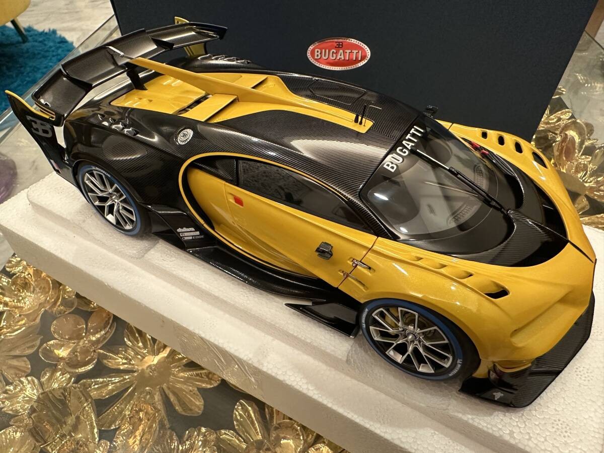 1/18 Auto Art Bugatti Vision Gt Gran Turismo Minicar Yellow X Carbon Rare 1/18 Auto Art Bugatti Vision Gt Gran Turismo Minicar Yellow X Carbon Rare