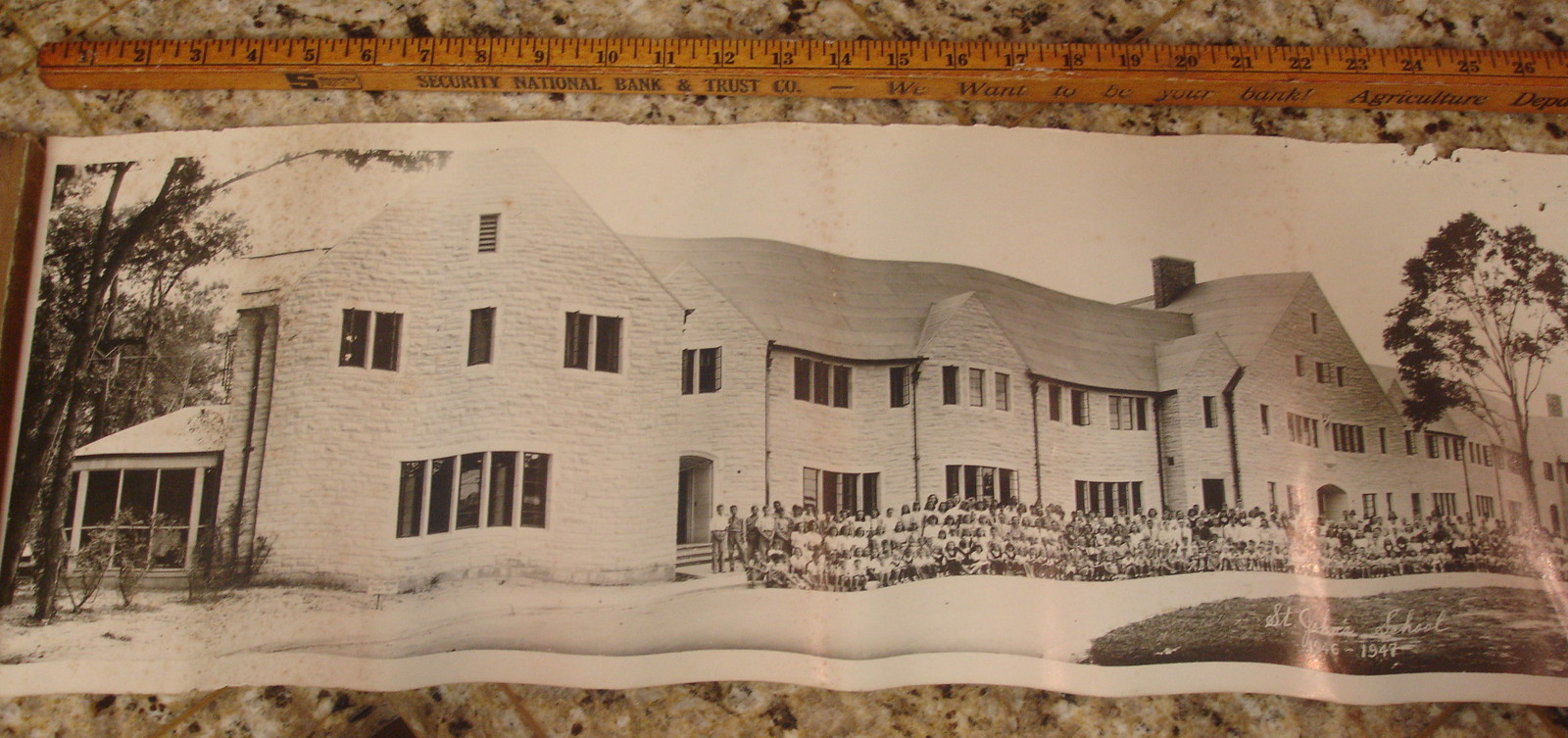 ESTATE VINTAGE 1ST PANOR 1946 47 PHOTO ST JOHN'S SCHOOL RIVER OAKS HOUSTON TEXAS