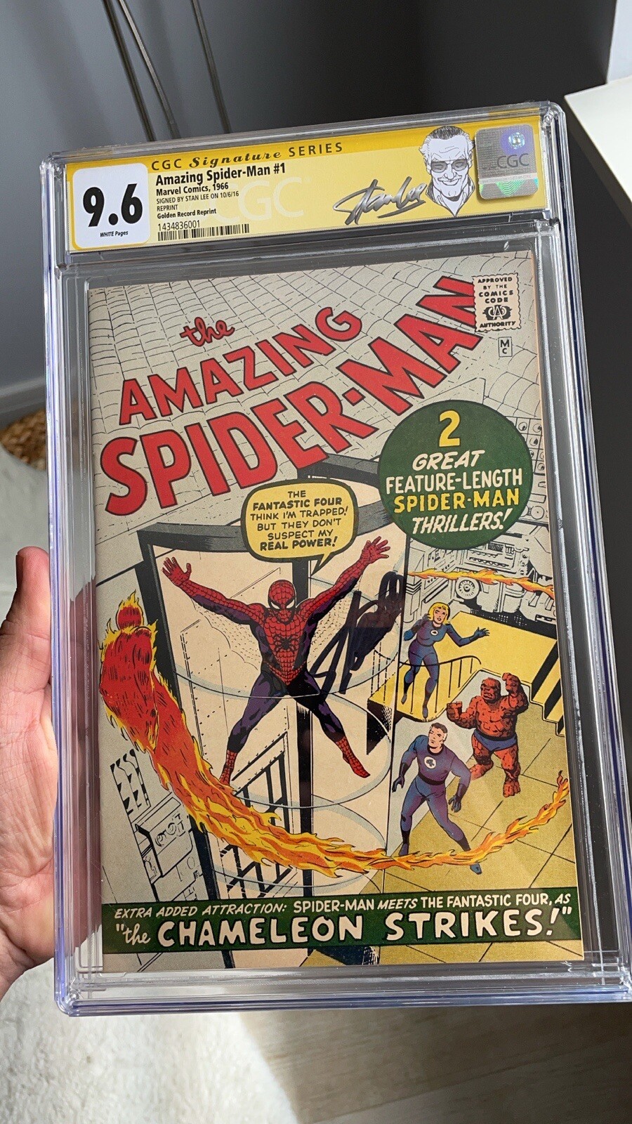 Amazing SpiderMan #1 CGC 9.6 1966 Golden Record SIGNED Stan Lee POP 1/12 GRR