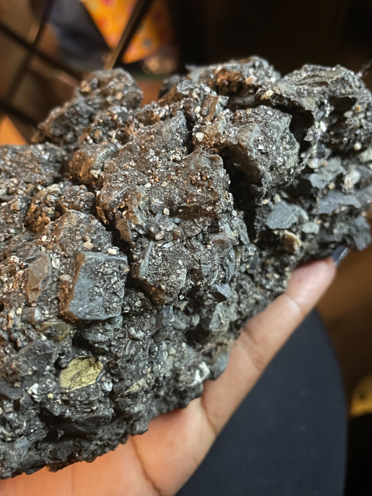 This authentic meteorite boasts a rugged exterior with coarse edges that's heavy This authentic meteorite boasts a rugged exterior with coarse edges that's heavy