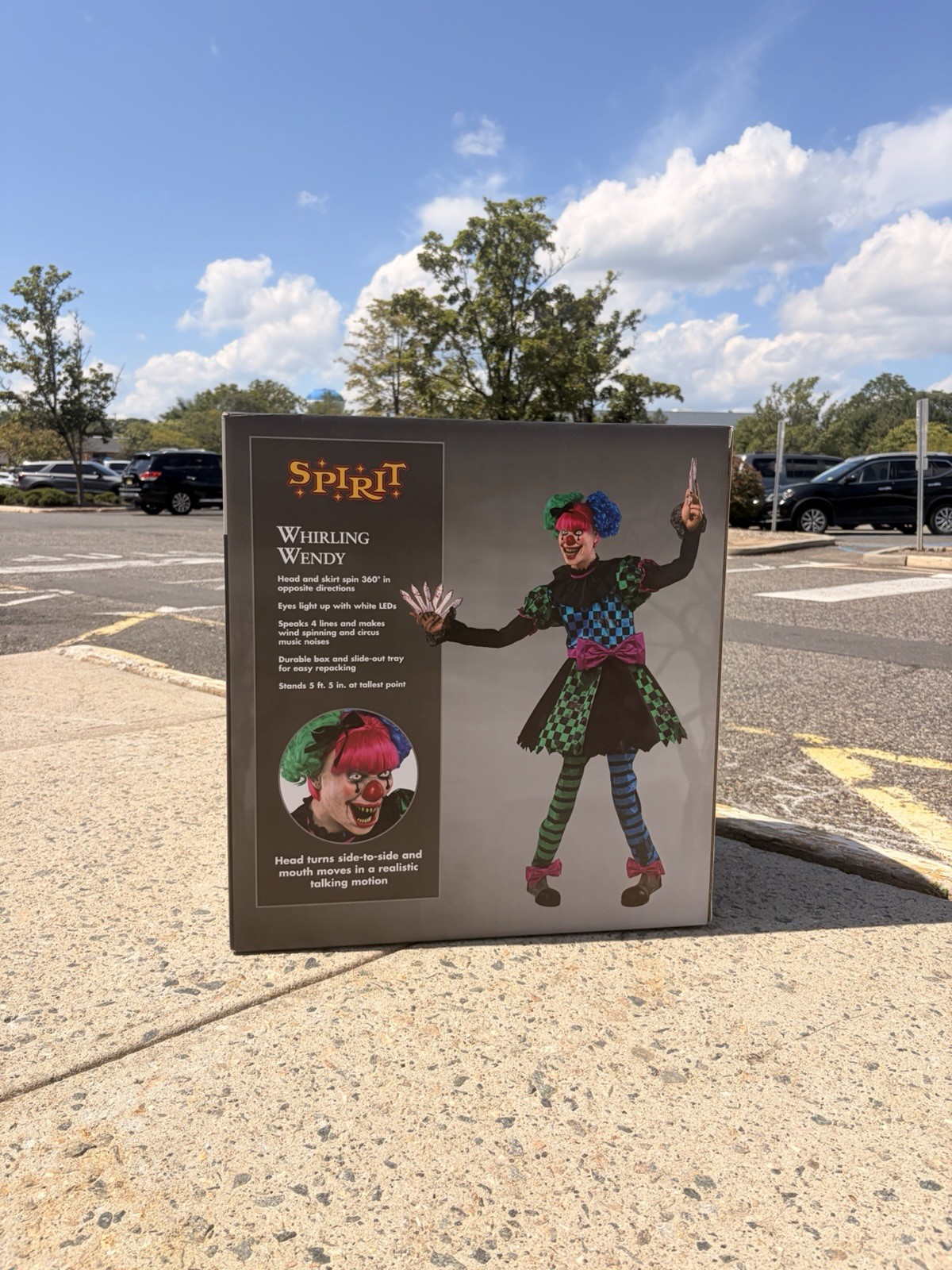 2026 5 Ft 5 Whirling Wendy Halloween Animatronic Clown Outdoor Decor Spirit