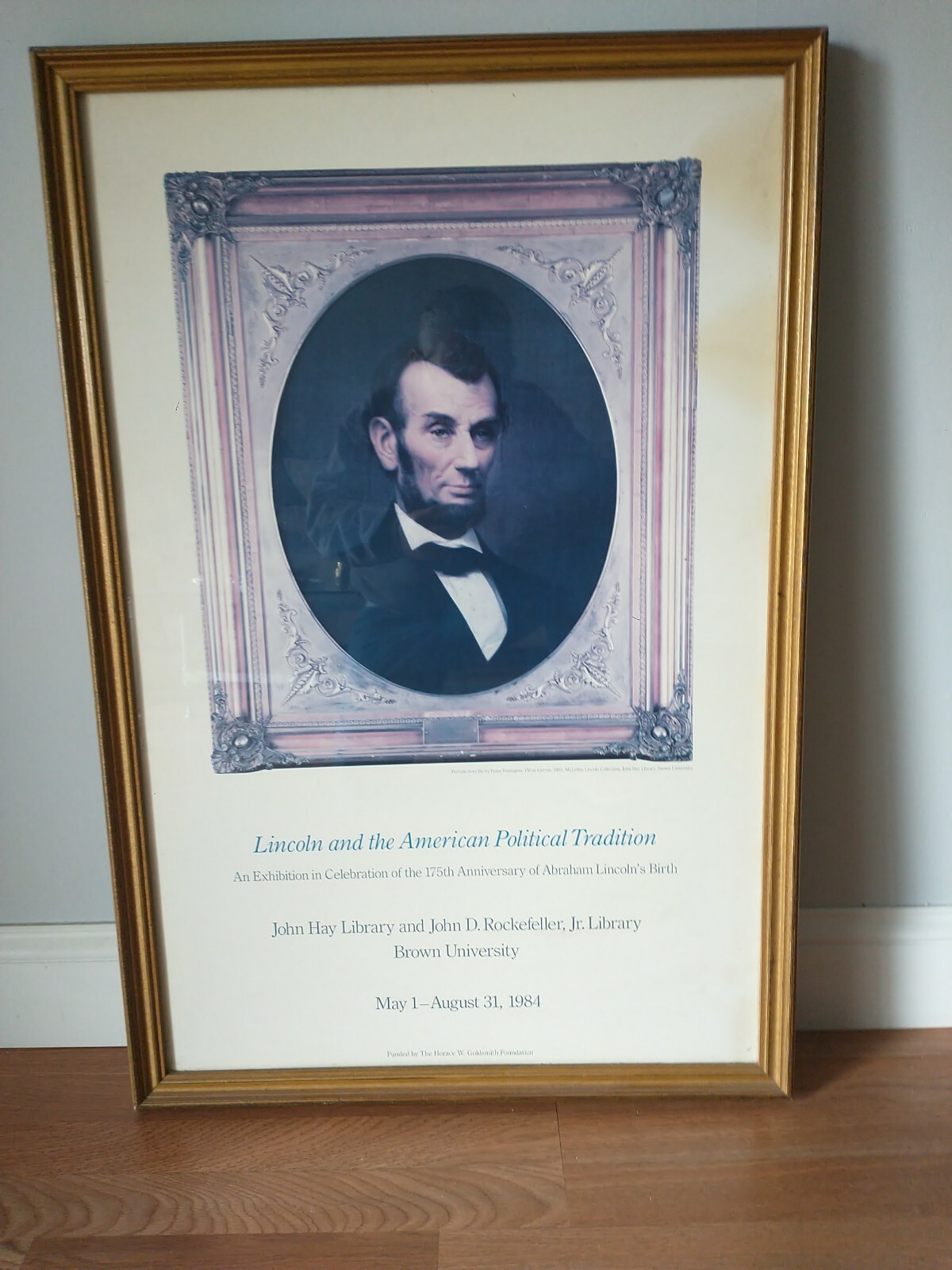 A Antique Abraham Lincoln Celebration Poster Of His 175th Anniversary Of His...