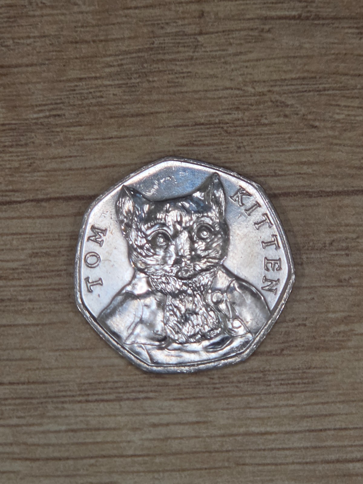 Tom Kitten 50p Coin 2017 Rare Collectible - Uncertified and ungraded.