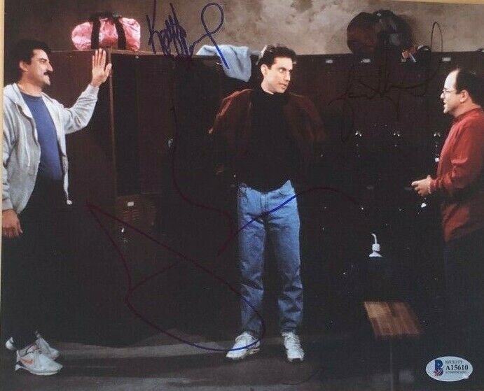 Jerry Seinfeld Keith Hernandez Jason Alexander signed autographed 8x10 photo COA