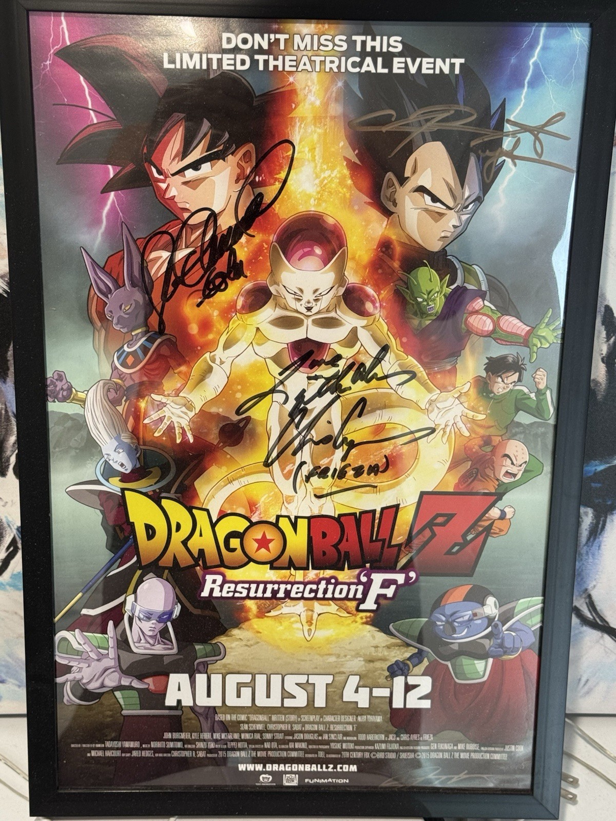 Dragon Ball Z Resurrection 'F' Signed Event Poster 
