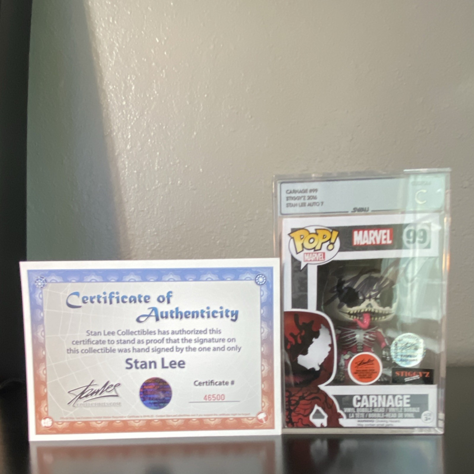 🔥Rare Funko Pop Marvel Carnage #99 STIGGY'Z Autographed Stan Lee COA🔥
