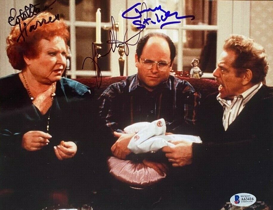 Jason Alexander Estelle Harris Jerry Stiller Seinfeld autographed 8x10 Photo COA