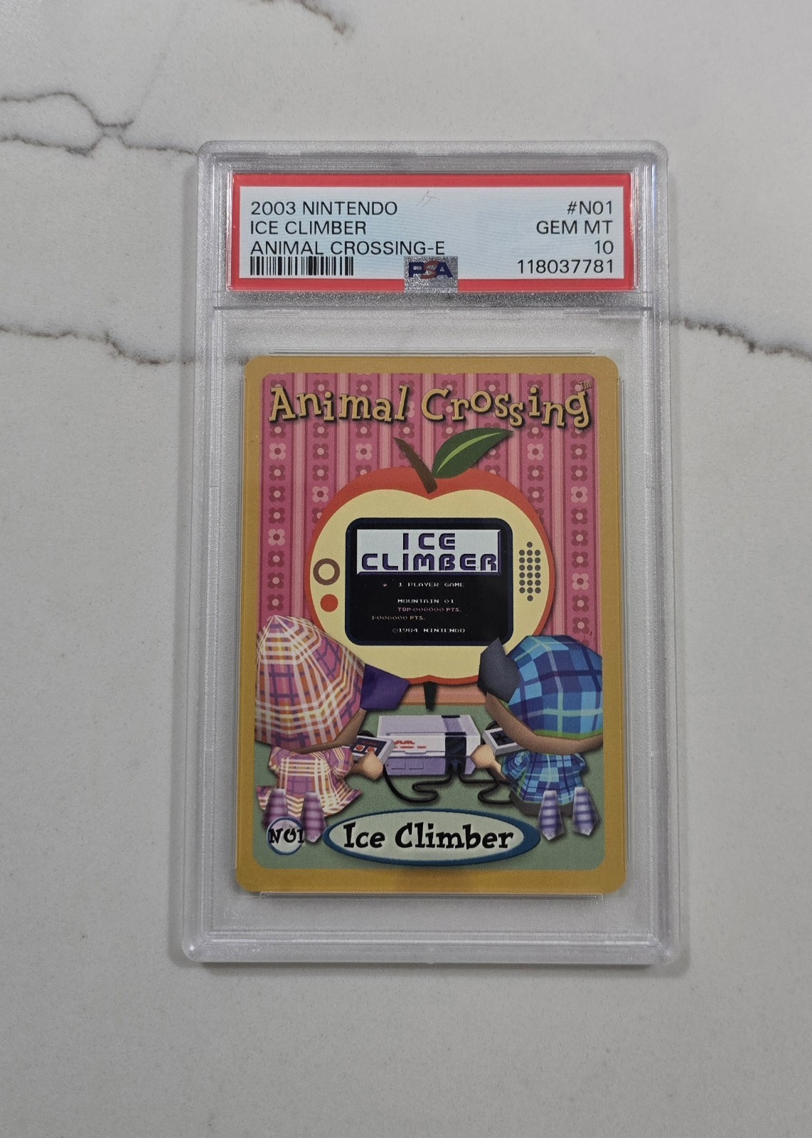 Nintendo Animal Crossing e-Reader Card - Ice Climber #N01 S4 RARE PSA 10 Pop 1