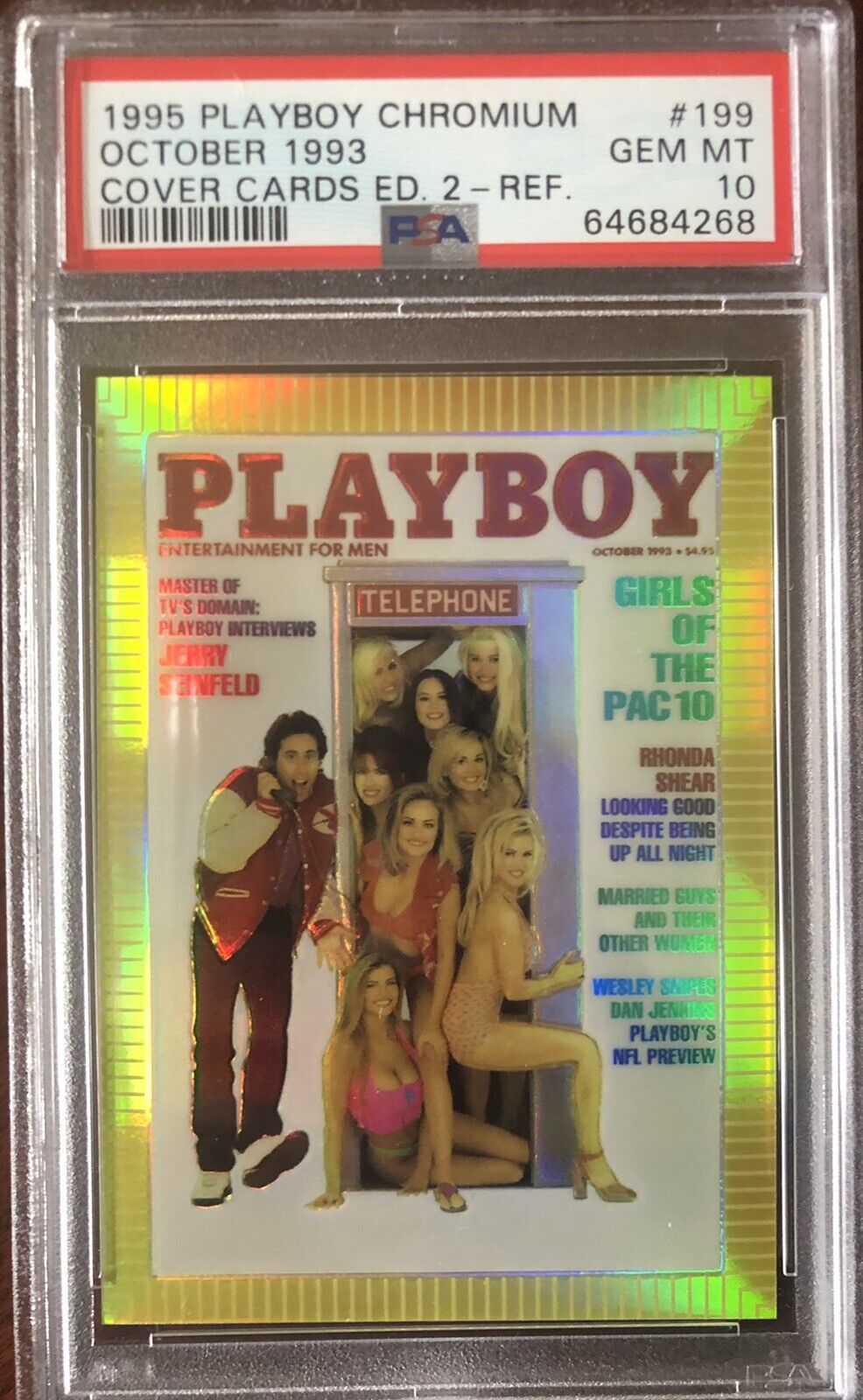 Jerry Seinfeld 1995 ROOKIE Playboy Chromium Chrome Refractor 1993 PSA 10 POP 2