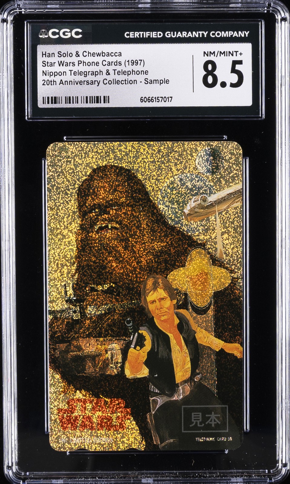 1997 STAR WARS PHONE CARDS - 20TH ANNIV. COLLECTION HAN SOLO & CHEWBACCA CGC 8.5 1997 STAR WARS PHONE CARDS - 20TH ANNIV. COLLECTION HAN SOLO & CHEWBACCA CGC 8.5